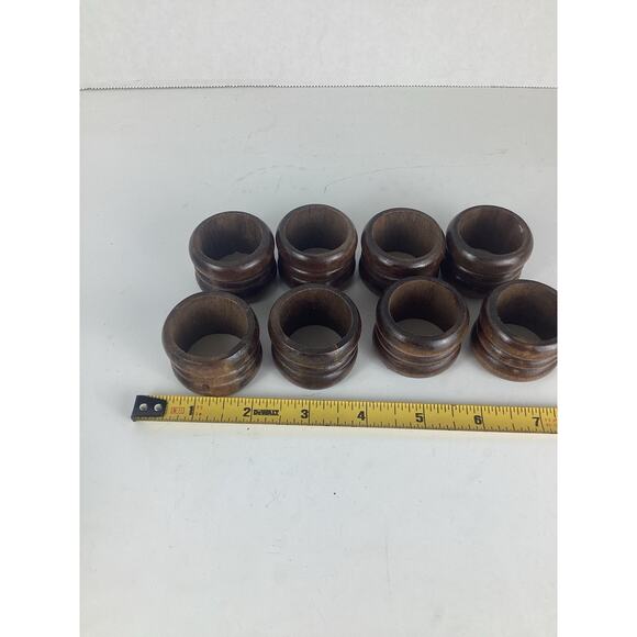 Vintage Wood Napkin Rings Lot of 8 Table Decor Retro - Picture 3 of 4